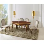 Klassieke stoel in walnoothout en gewatteerde stof Made in Italy - Baroque Viadurini