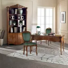 Klassieke stoel in walnoot of goud gestoffeerd hout Made in Italy - Imperator Viadurini