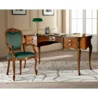 Klassieke stoel in walnoot of goud gestoffeerd hout Made in Italy - Imperator Viadurini