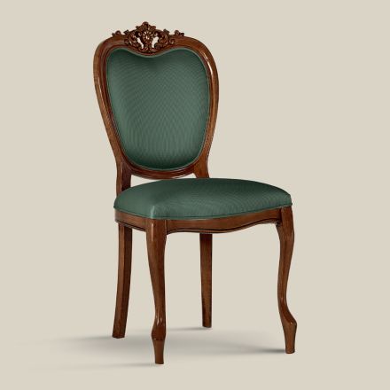 Klassieke stoel in walnoot of goud gestoffeerd hout Made in Italy - Imperator Viadurini