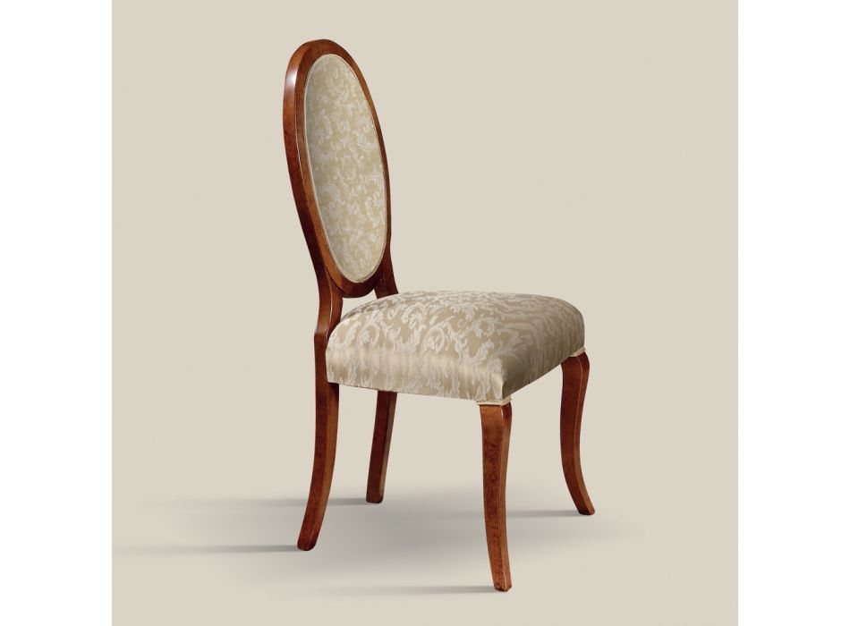 Klassieke stoel hout en stof met of zonder armleuningen Made in Italy - Ellie Viadurini