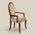 Klassieke stoel hout en stof met of zonder armleuningen Made in Italy - Ellie