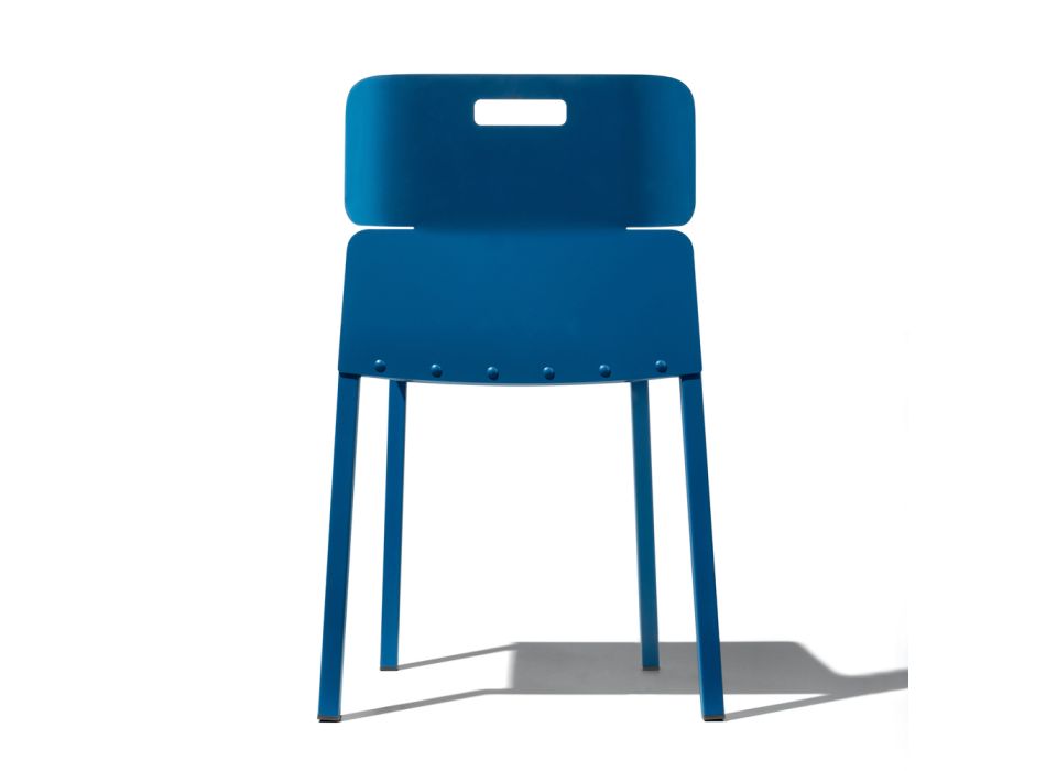Gekleurde stapelbare stoel voor buiten in aluminium Made in Italy - Dobla Viadurini