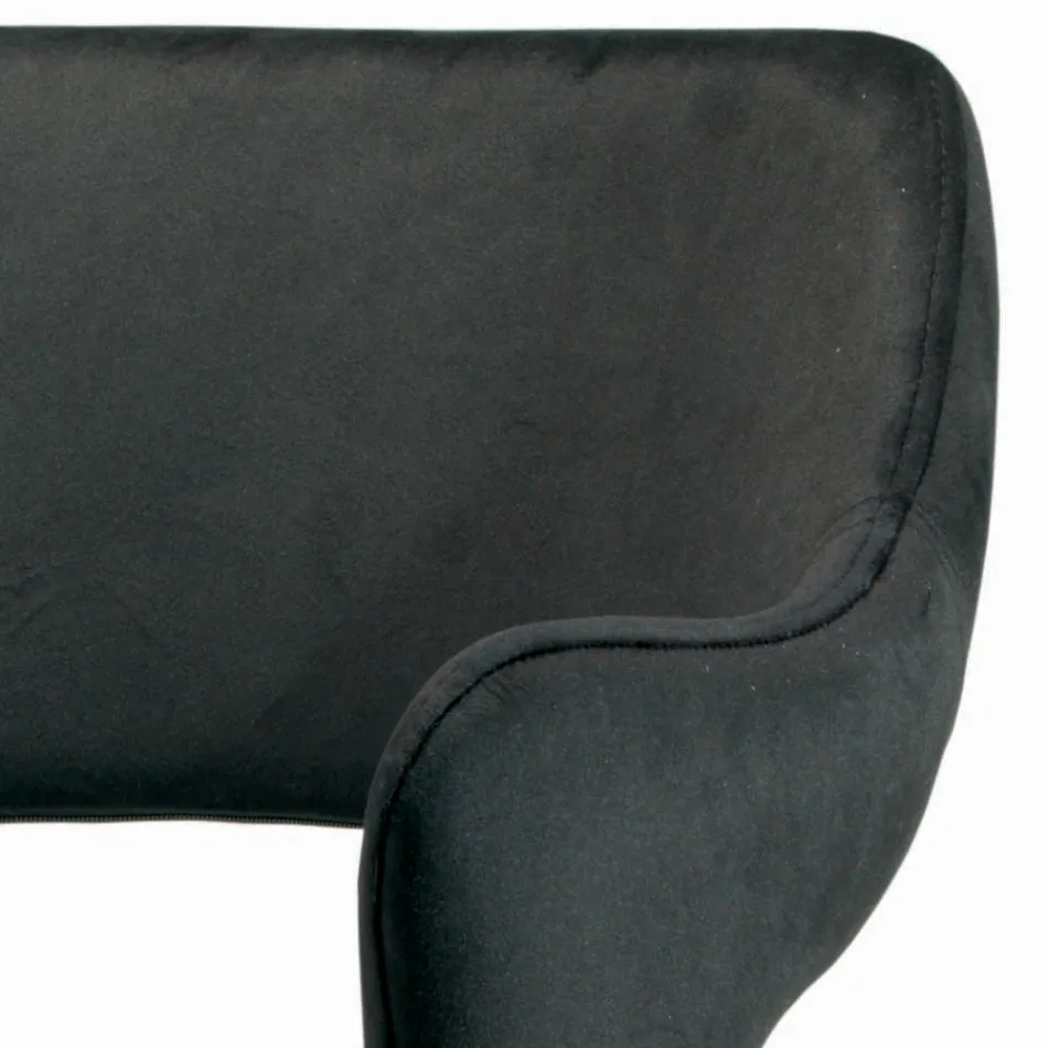 Stoel met armleuningen volledig gestoffeerd en stalen poten - Ravenna Viadurini