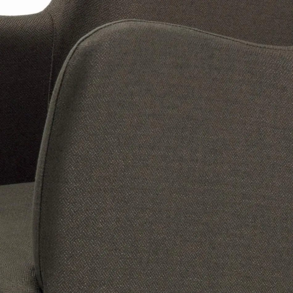 Stoel met armleuningen met houten poten en gewatteerde zitting Made in Italy - Bari Viadurini