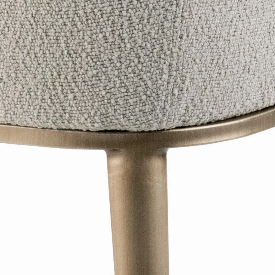 Stoel met armleuningen met gestoffeerde zitting en stalen poten Made in Italy - Ascoli Viadurini