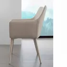 Stoel met armleuningen in metaal bekleed met Carlina eco-leer Viadurini