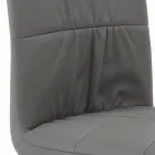 Stoel met gelakte stalen poten en gestoffeerde zitting Made in Italy - Brescia Viadurini