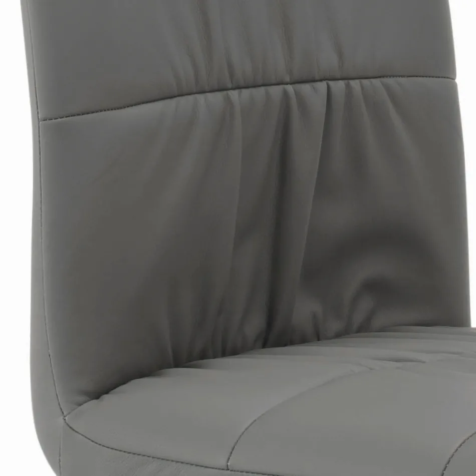 Stoel met gelakte stalen poten en gestoffeerde zitting Made in Italy - Brescia Viadurini