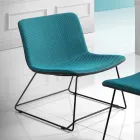 Stoel met voetsteun van vulcanostof en metalen poten Made in Italy - Amane Viadurini