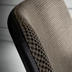Stoel met voetsteun van vulcanostof en metalen poten Made in Italy - Amane Viadurini