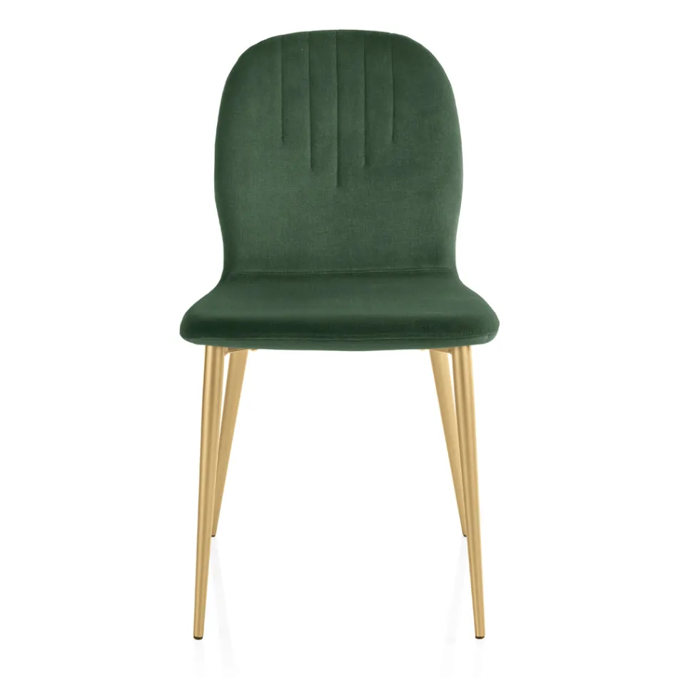 Stoel met monocoque stoffen zitting en conische poten Made in Italy - Nezoku Viadurini