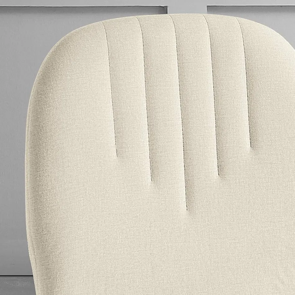 Stoel met monocoque stoffen zitting en conische poten Made in Italy - Nezoku Viadurini