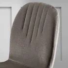 Stoel met monocoque stoffen zitting en houten poten Made in Italy - Nezoku Viadurini