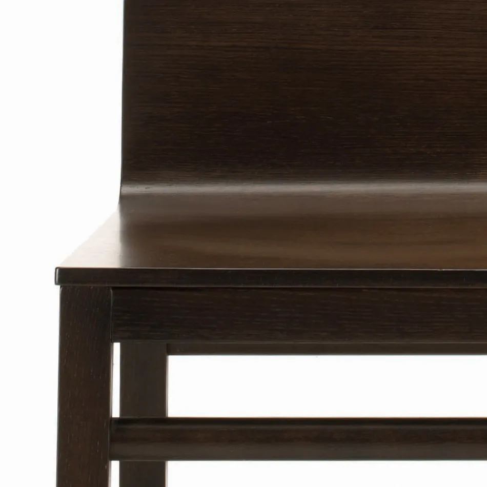 Stoel met essenstructuur en eikenhouten schaal Made in Italy - Emilia Viadurini