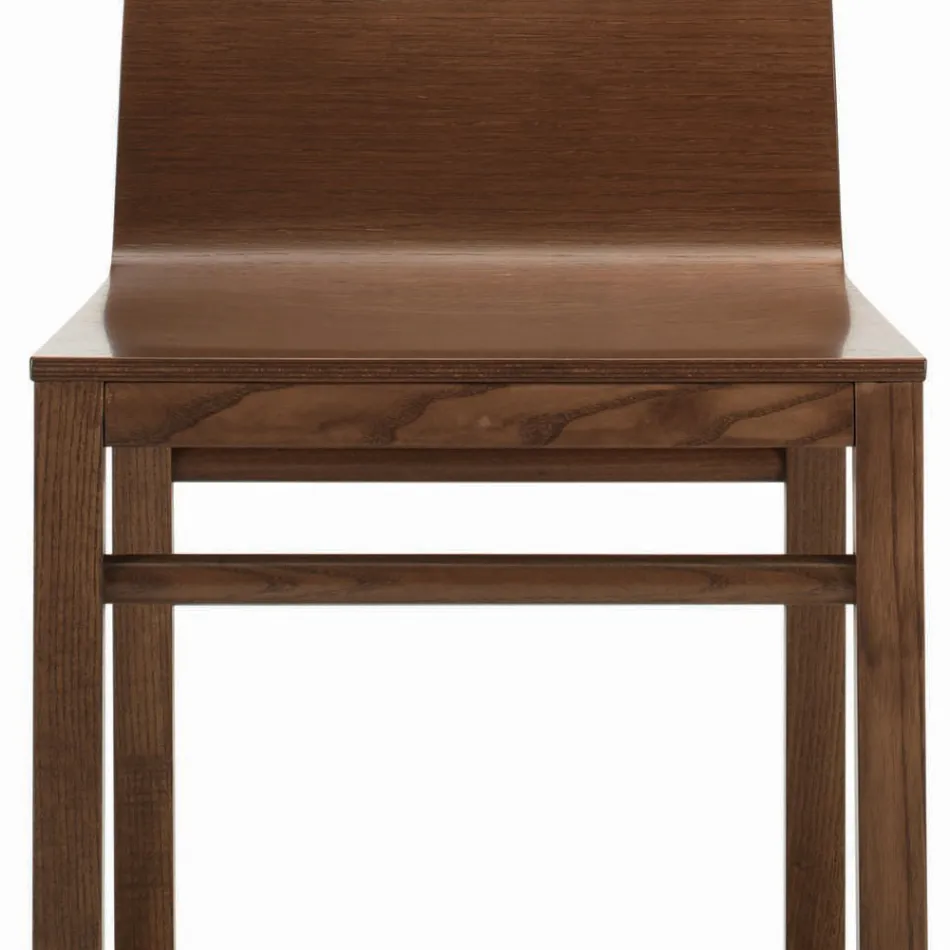 Stoel met essenstructuur en eikenhouten schaal Made in Italy - Emilia Viadurini