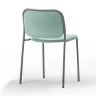 Gestoffeerde keukenstoel in stof en metaal Made in Italy 2 stuks - Sangria Viadurini