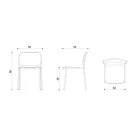 Gestoffeerde keukenstoel in stof en metaal Made in Italy 2 stuks - Sangria Viadurini