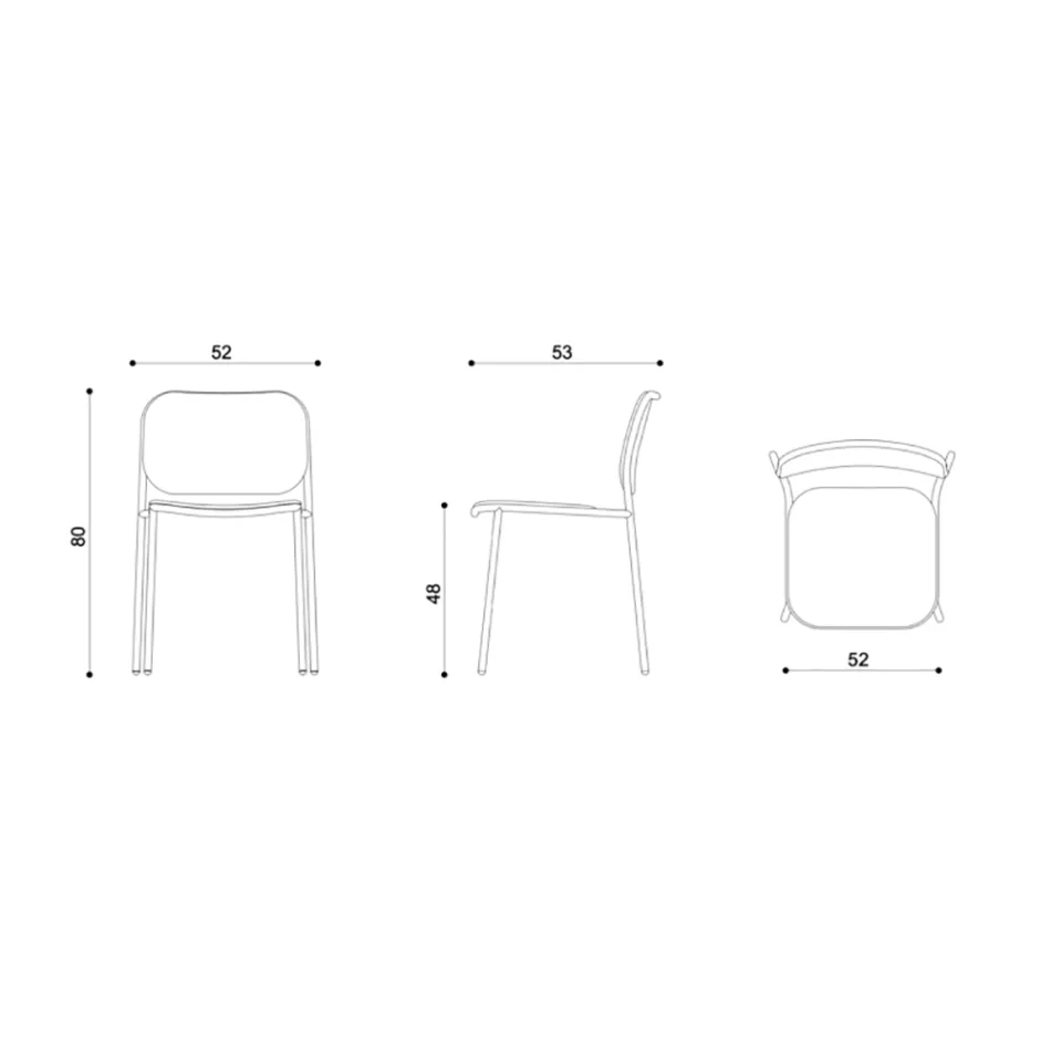 Gestoffeerde keukenstoel in stof en metaal Made in Italy 2 stuks - Sangria Viadurini