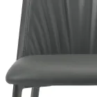 Keukenstoel van kunstleer en staal, gemaakt in Italië, 4 stuks - Alexia Viadurini