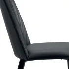 Keukenstoel van kunstleer en staal, gemaakt in Italië, 4 stuks - Alexia Viadurini