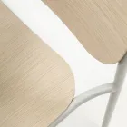 Keukenstoel in hout en geverfd metaal Made in Italy 2 stuks - Saffia Viadurini