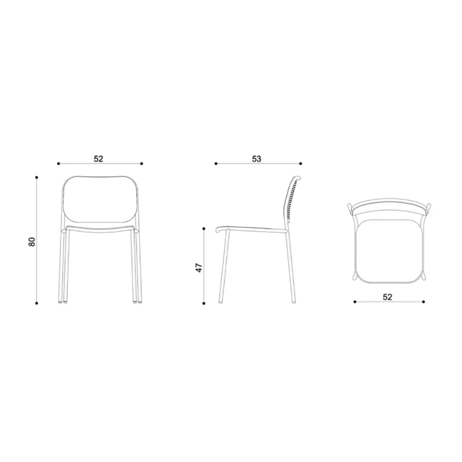 Keukenstoel in hout en geverfd metaal Made in Italy 2 stuks - Saffia Viadurini