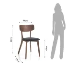 Keukenstoel in stof met structuur in massief hout 2 stuks - Tonino Viadurini