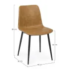 Vintage design keuken- of woonkamerstoel in staal en eco-leer 2 stuks - Rekko Viadurini