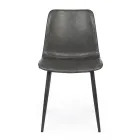 Vintage design keuken- of woonkamerstoel in staal en eco-leer 2 stuks - Rekko Viadurini