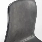 Vintage design keuken- of woonkamerstoel in staal en eco-leer 2 stuks - Rekko Viadurini