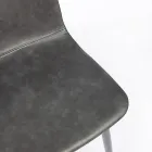 Vintage design keuken- of woonkamerstoel in staal en eco-leer 2 stuks - Rekko Viadurini