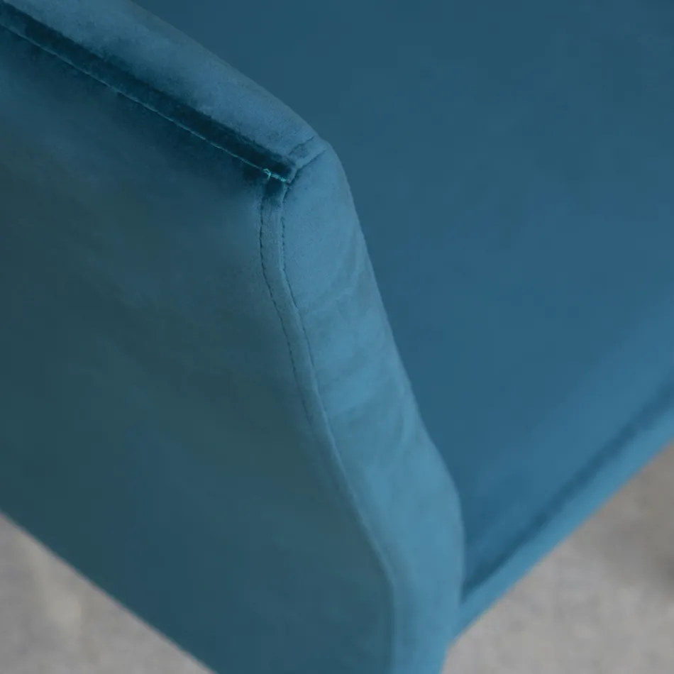 Keukenstoel met metalen poten en fluwelen zitting, 4 stuks - Darvina Viadurini