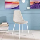 Stoel Keuken modern design in similrattan Cassidy, 4 stukken Viadurini