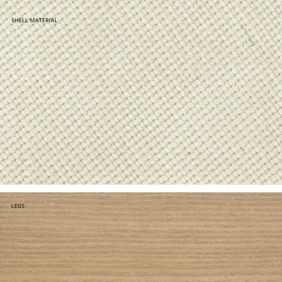 Design keukenstoel in hout en stof gemaakt in Italië, Egizia Viadurini