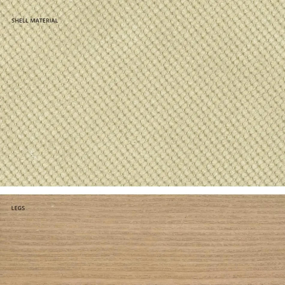 Design keukenstoel in hout en stof gemaakt in Italië, Egizia Viadurini