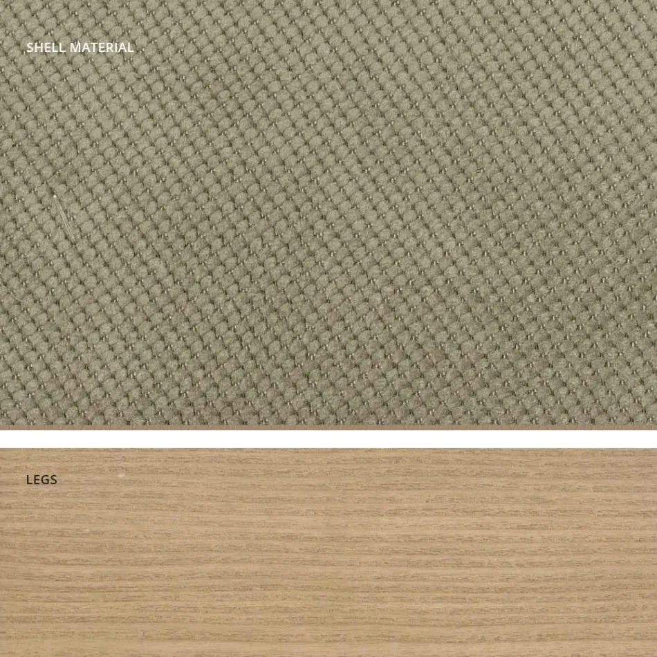 Design keukenstoel in hout en stof gemaakt in Italië, Egizia Viadurini