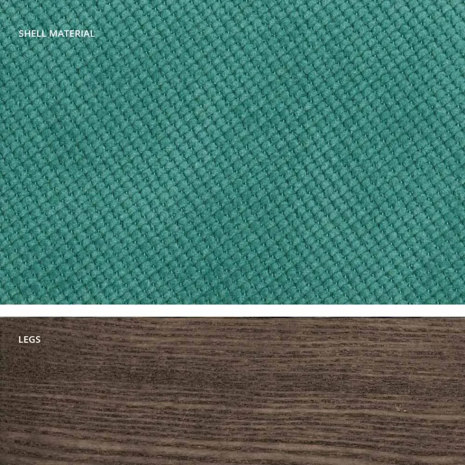 Design keukenstoel in hout en stof gemaakt in Italië, Egizia Viadurini