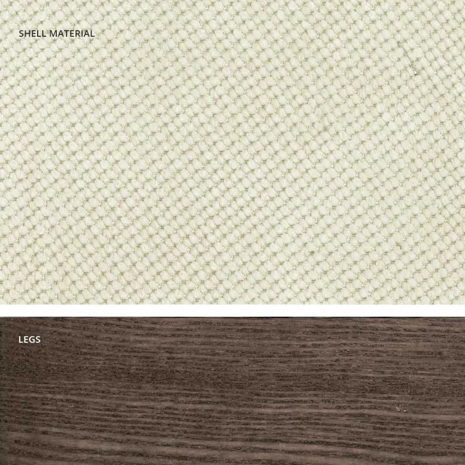 Design keukenstoel in hout en stof gemaakt in Italië, Egizia Viadurini