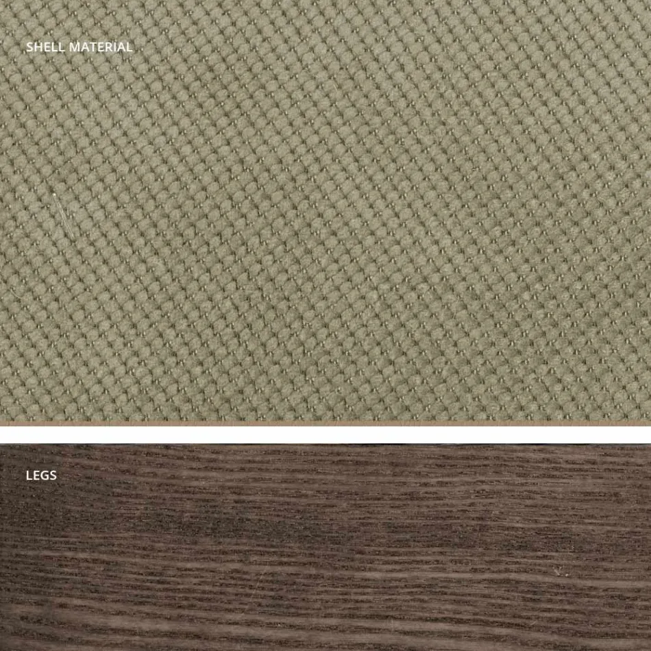 Design keukenstoel in hout en stof gemaakt in Italië, Egizia Viadurini