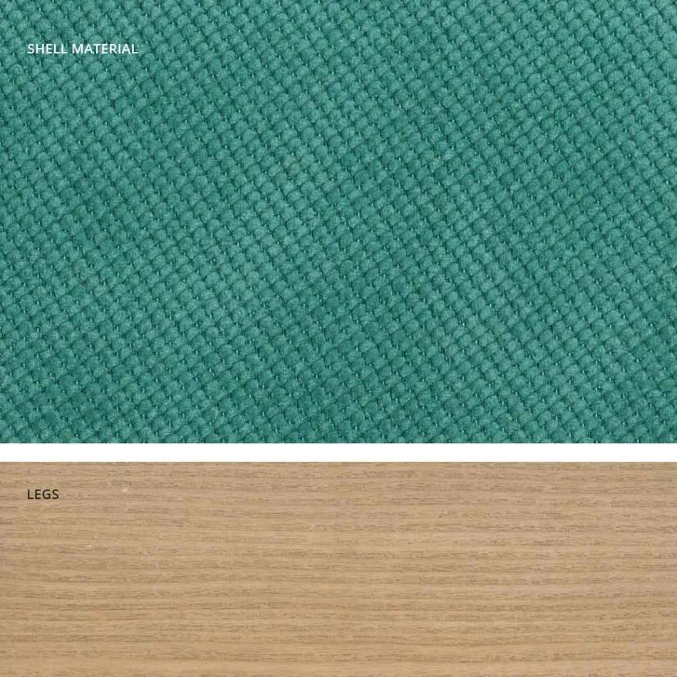 Design keukenstoel in hout en stof gemaakt in Italië, Egizia Viadurini