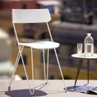 Handgemaakte keukenstoel in hout en edelstaal Made in Italy - Granada Viadurini