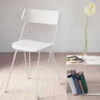 Handgemaakte keukenstoel in hout en edelstaal Made in Italy - Granada Viadurini