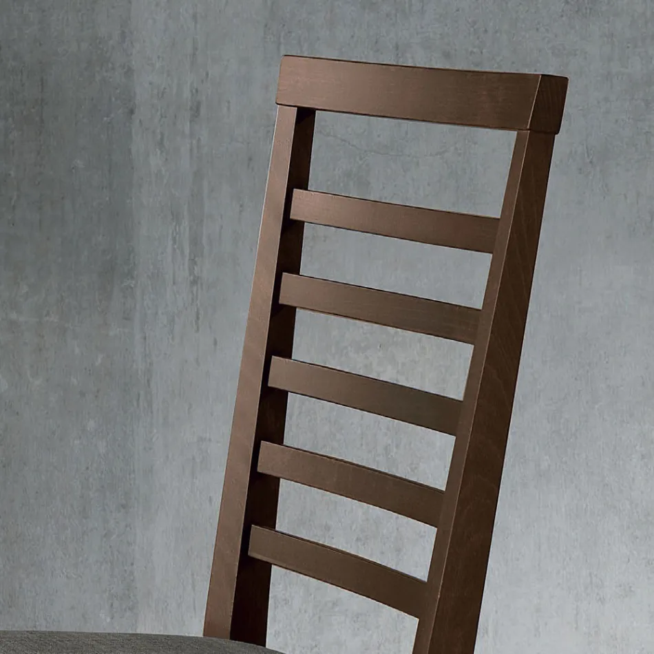 Keukenstoel in hout en zitting in Italiaanse designstof - Jeanine Viadurini