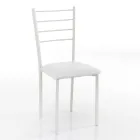 Keukenstoel in synthetisch leer en geverfd metaal 4 stuks - Remida Viadurini