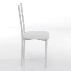 Keukenstoel in synthetisch leer en geverfd metaal 4 stuks - Remida Viadurini