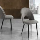 Keukenstoel in verouderd effect synthetisch leer 4 stuks - Renetta Viadurini