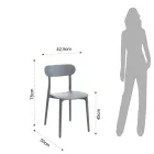 Keukenstoel in Wit of Mat Grijs Polypropyleen 4 Stuks - Milan Viadurini