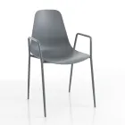 Keukenstoel in polypropyleen met stalen poten 4 stuks - Pinga Viadurini