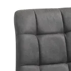 Stoffen keukenstoel met zwart metalen poten 4 stuks - lichtblauw Viadurini